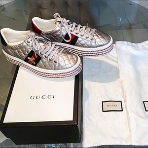 GUCCI Ace Sneaker with Crystals women’s. Worn 2X